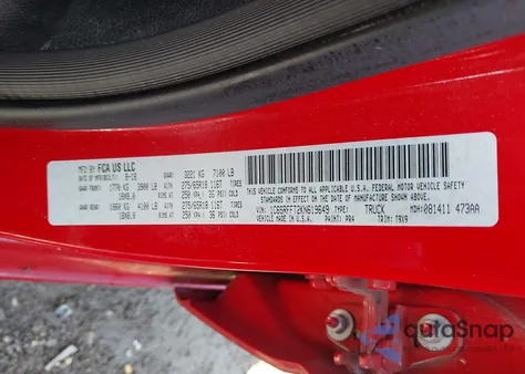 2019 Ram 1500 Big Horn/Lone Star 4X4 5'7 Box from USA, damaged, VIN 1C6SRFFT2KN619649